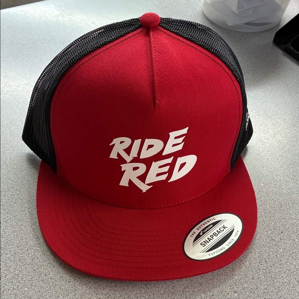 Ride Red Snapback Hat - Red and Black